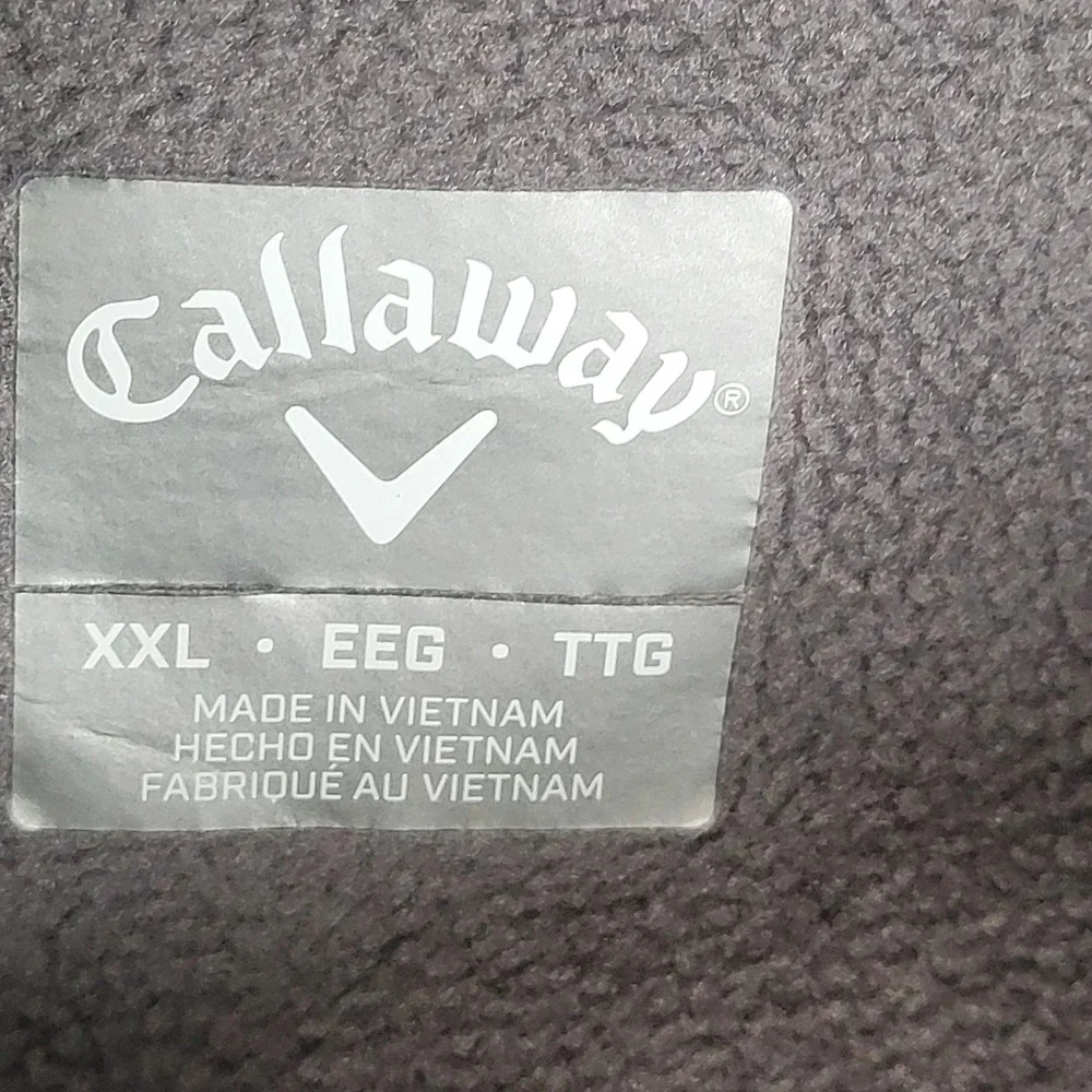 Callaway Mens XXL Gray Textured‎ 1/4 Zip Golf Pullover Fleece Lined Sweatshirt